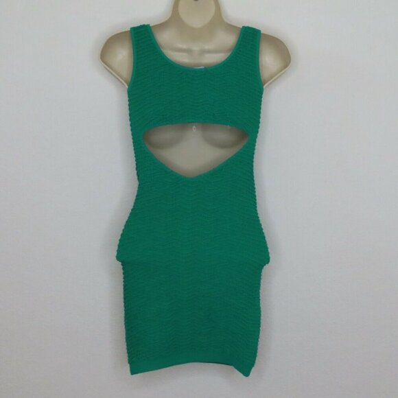 Bebe Womens M/L Medium/Large Green Stretch Bodycon Sleeveless Sexy Club Dress - Picture 4 of 7